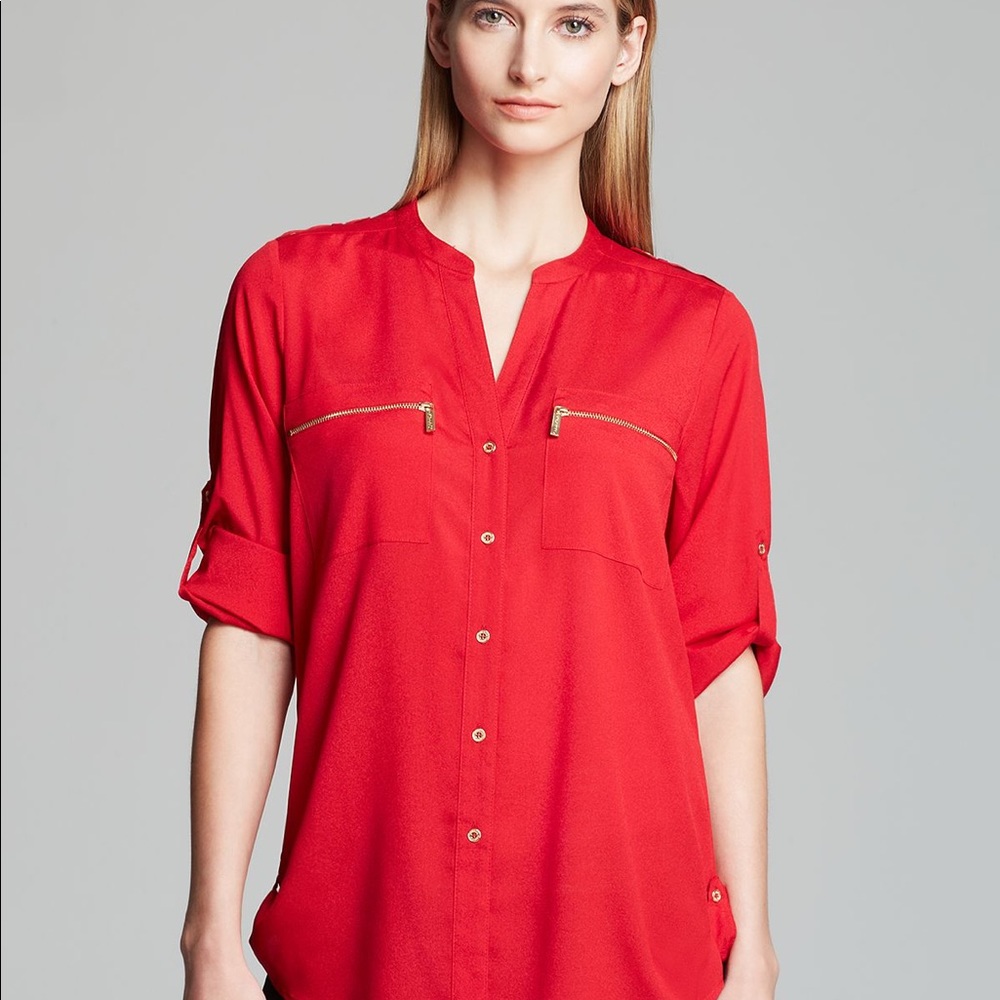 Calvin Klein gold-detailed dress shirt